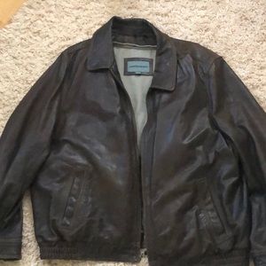 Johnson and murphy brown leather jacket